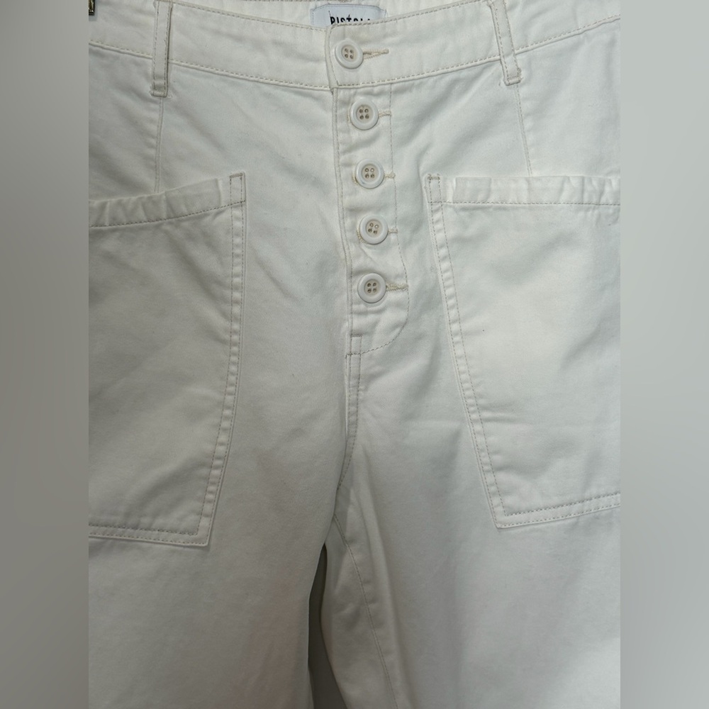 PISTOLA Tammy High Rise Cotton Trouser pants  Button Fly-Alabaster White -Sz 27 - Picture 6 of 15